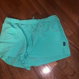 New green Patagonia “barely baggie 2 1/2” shorts